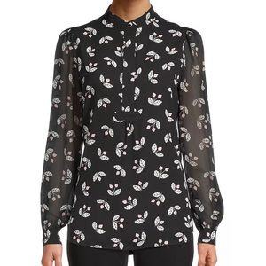 Anne Klein Printed Mock-Neck Top - Size XXS (NWT)